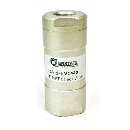 Interstate Pneumatics In-Line Check Valve 1/4 Inch FPT x 1/4 Inch FPT VC440